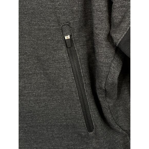 Nike Dri-Fit Sweatshirt Womens L Gray Black Full Zip Pocket Cowl Neck Thumbholes - Picture 4 of 12